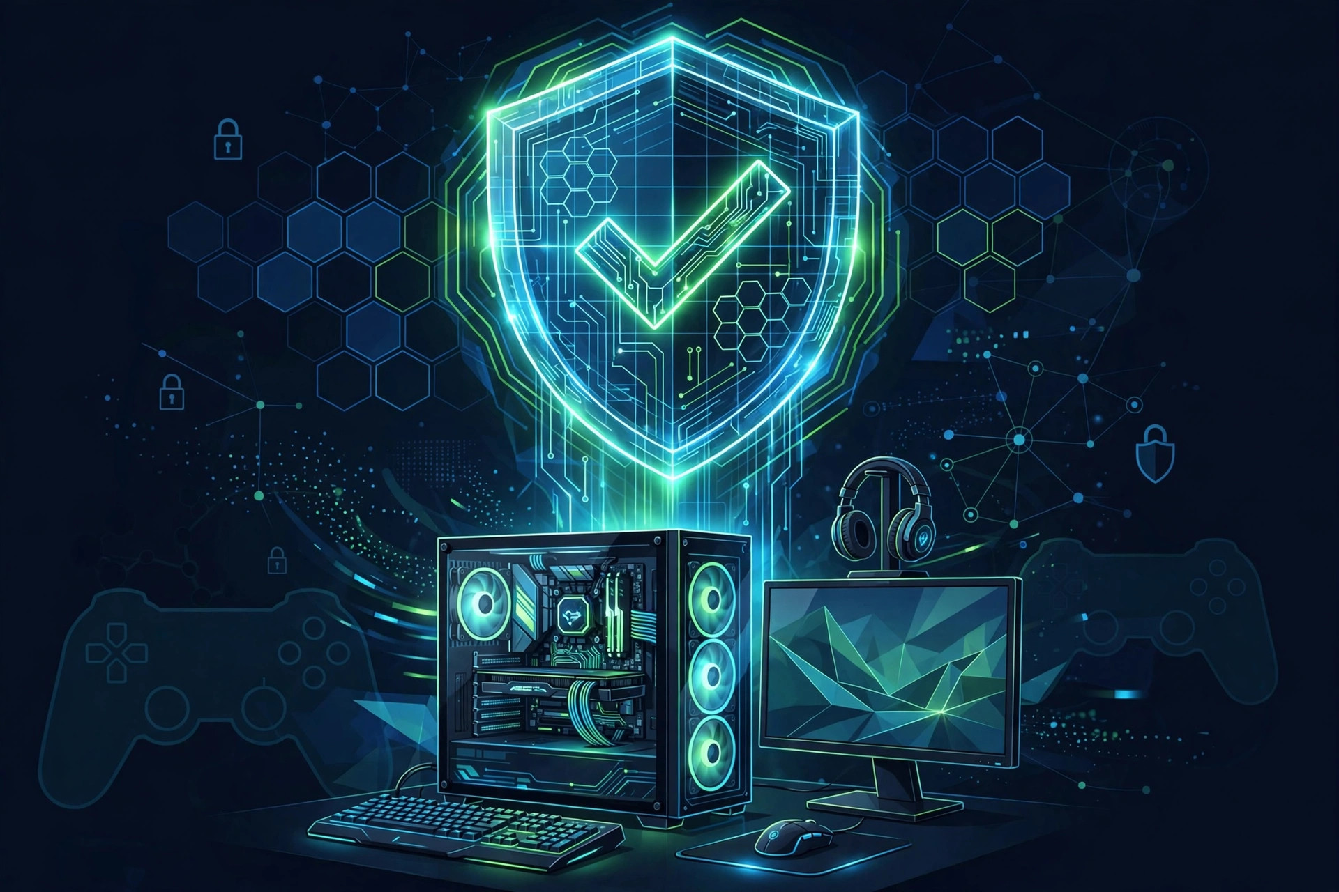 Digital shield protecting a gaming PC