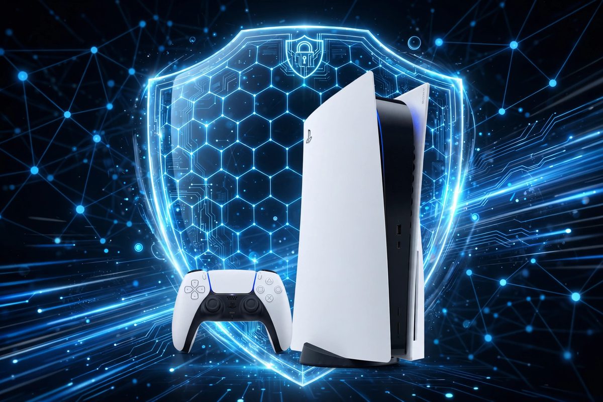 PlayStation 5 console protected by a VPN shield