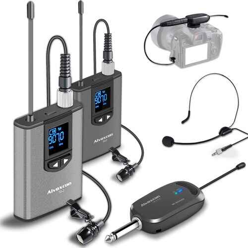 Alvoxcon Wireless Headset Lavalier Microphone System